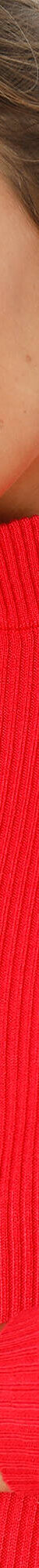 Pull col montant long, maille côtelée (rouge) Pull col montant long, maille côtelée (rouge)